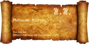 Mehsam Miron névjegykártya